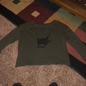 Long Sleeve Crop Top Shirt